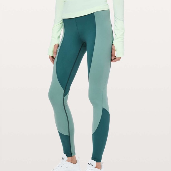Lululemon Wake & Train Tight Green Jasper Frosted Pine - Picture 2 of 12